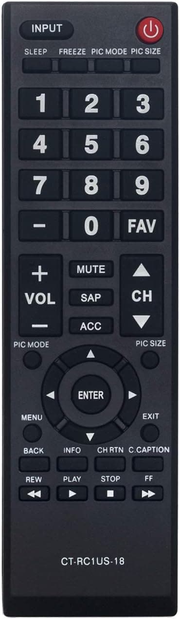 AIDITIYMI CT-RC1US-18 CTRC1US18 Replace Remote Control fit for Toshiba LED LCD TV HDTV 32L220U19 32L310U20 32L310U18 49L510U18 55L510U18