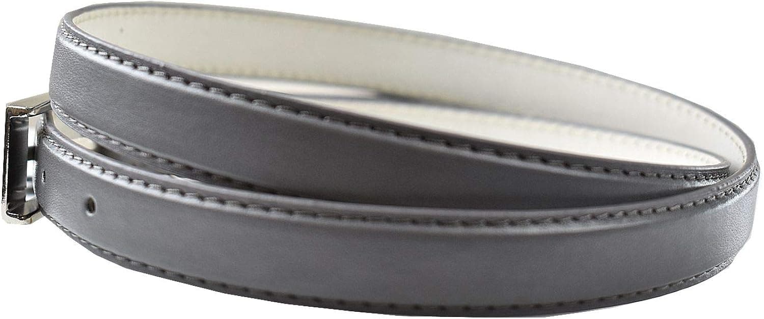 NYFASHION101 Women's Classy Skinny Bonded Leather Casual Belt with Shiny Buckle