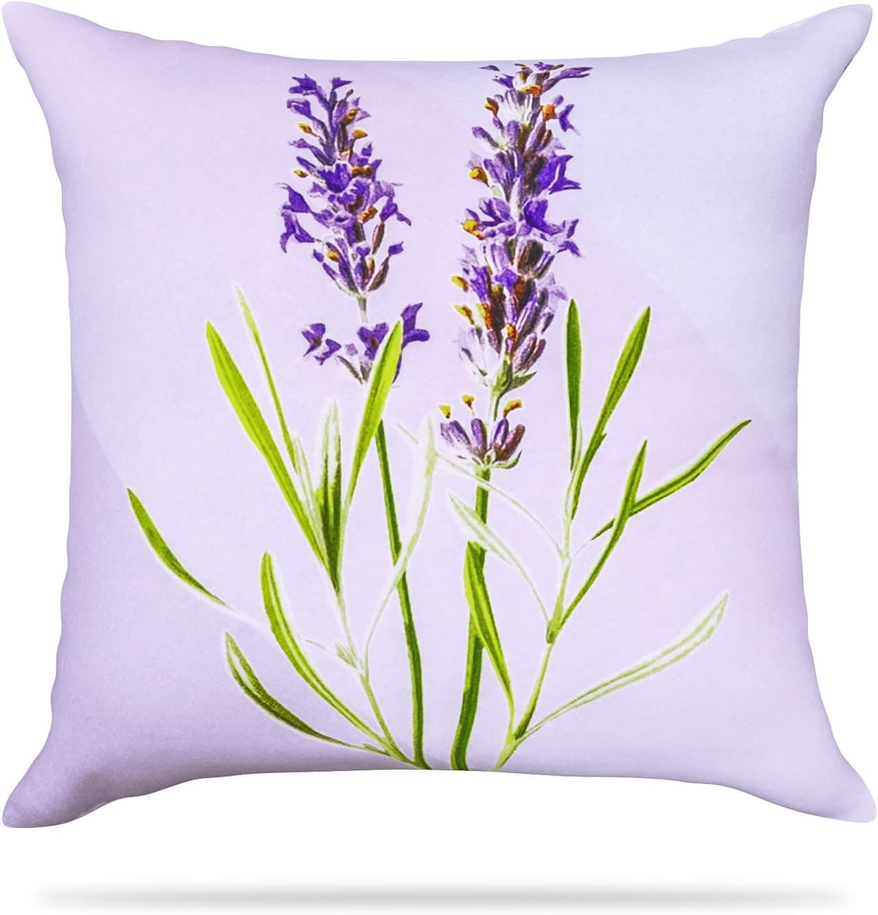 Suesoso Lavender Flower Pillow Cover 18x18 Purple Vintage Floral Stem Plant Farmhouse Pillow Case with Hidden Zipper Double Sided Digital Print Decorative Pillow Covers Sofa Bedroom Home Outdoor