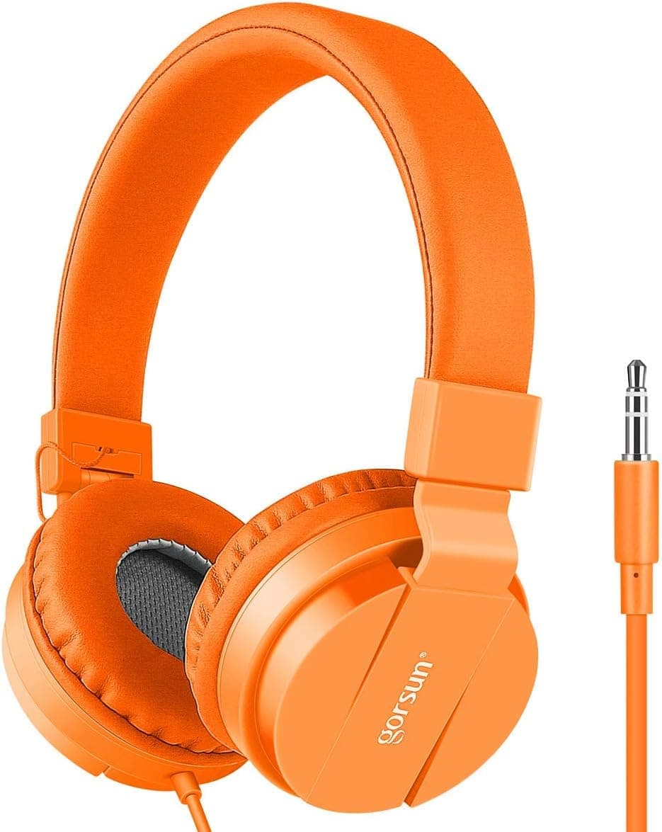gorsun Kids Headphones, Lightweight Stereo Wired Children's Headsets for Kids Adults Adjustable Headband Toddler Headset for Smartphones Computer Pad Earphones