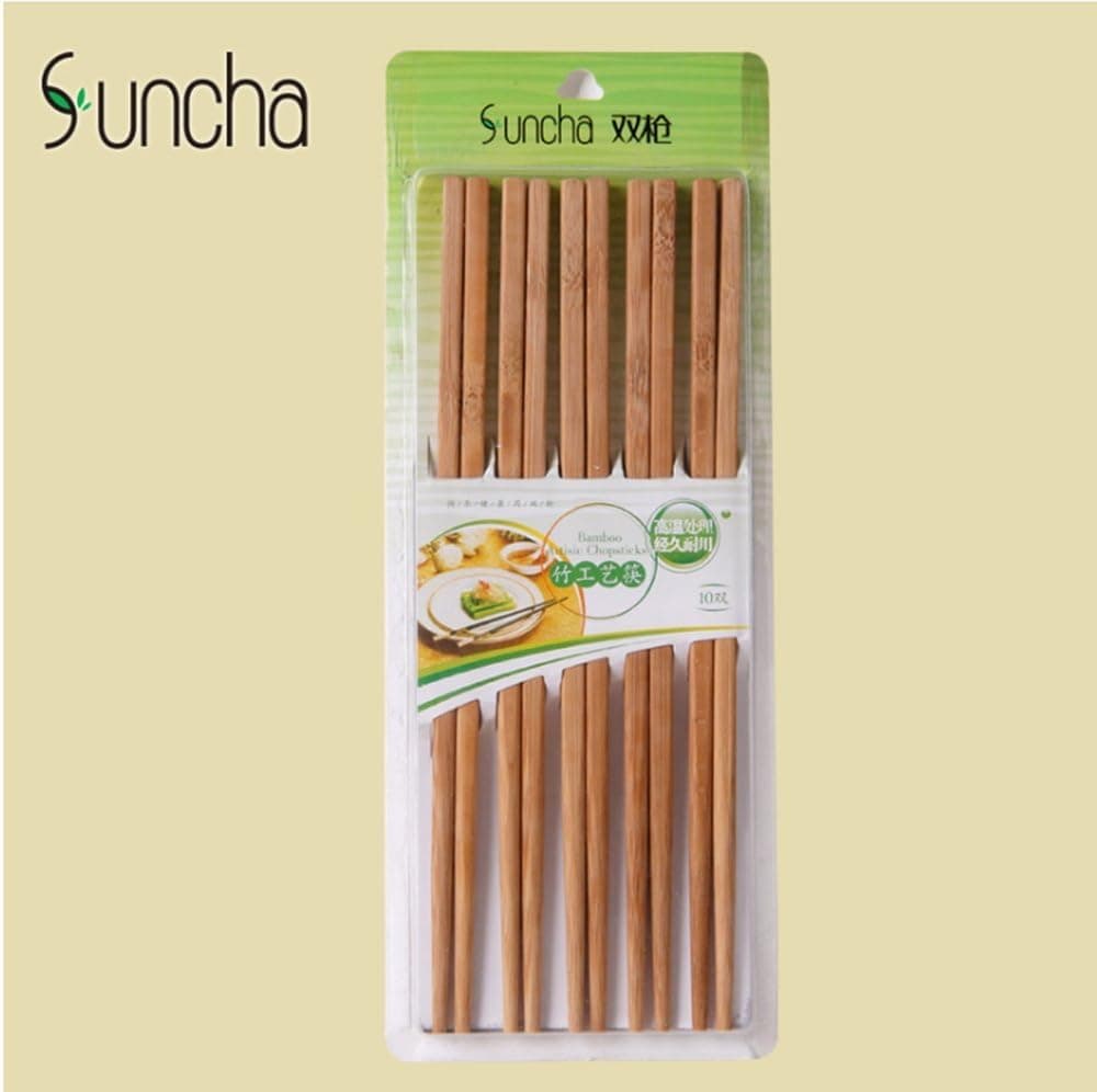 Chopstick Set, Natural Bamboo Chopstick, Reusable Chopsticks Set for Sushi, Noodle and Any Asian-Style Dinner Party, 10 Pairs