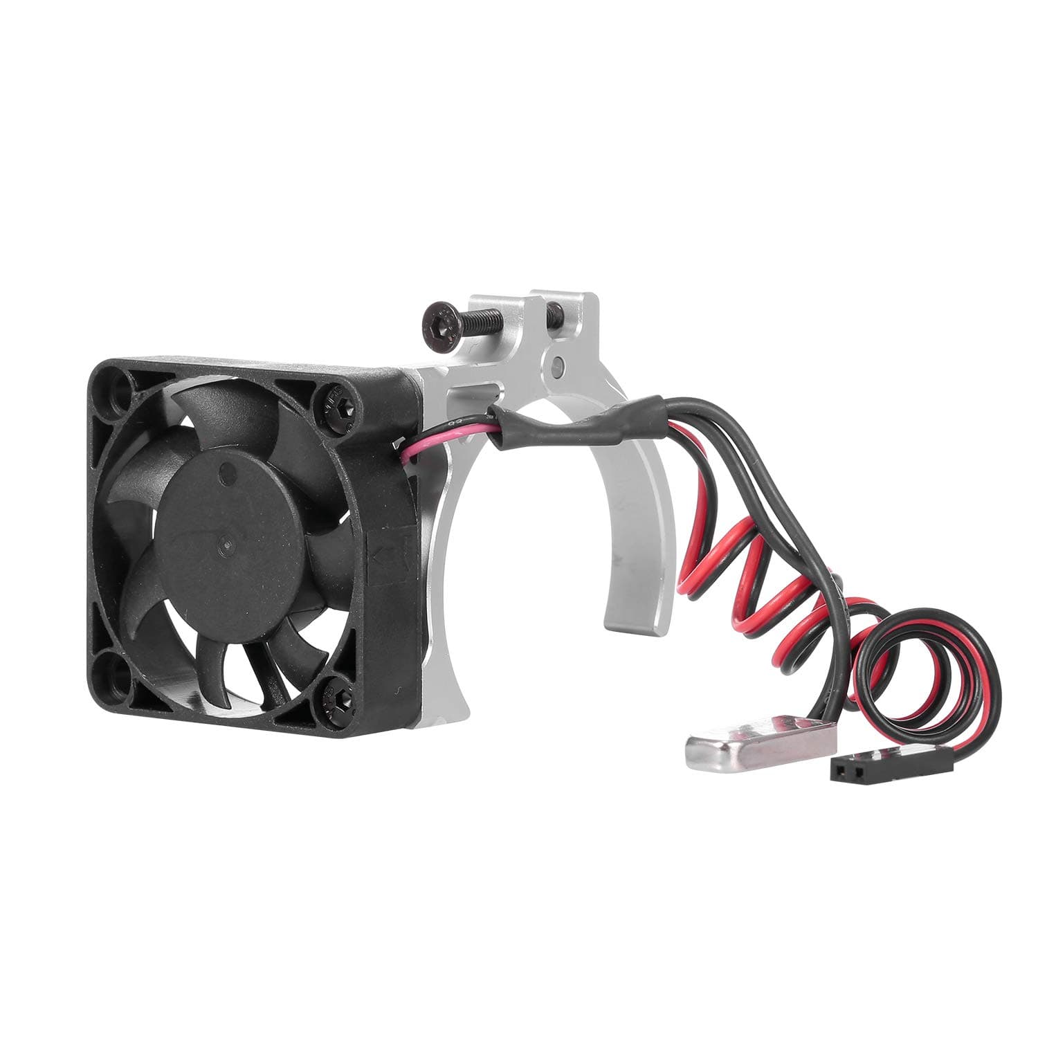 RC Motor Heatsink Cooling Fan with Thermal Sensor CNC Aluminum Alloy Clamp Heatsink for RC Brushless brushed Motor 3650 3660 550 540 4092 4268 4274 Motor 1/8 1/10 Rc Car(Silver)