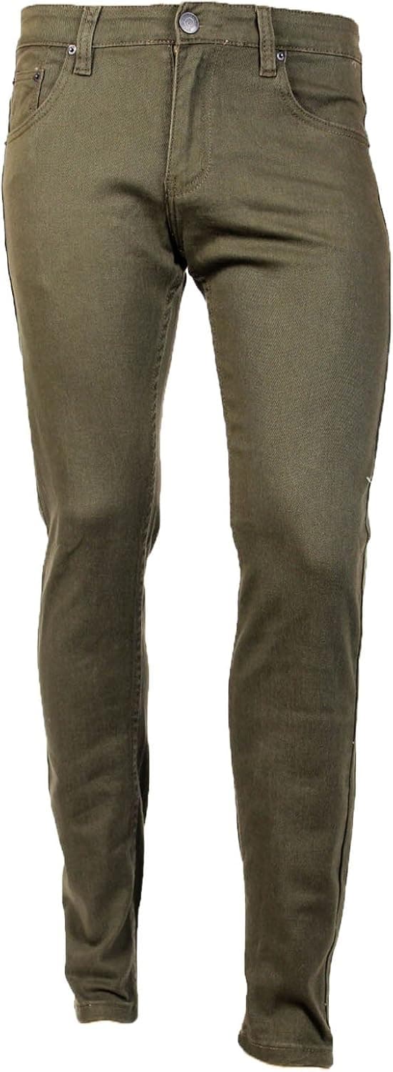 Victorious Men's Skinny Fit Color Jeans-30x30-Olive