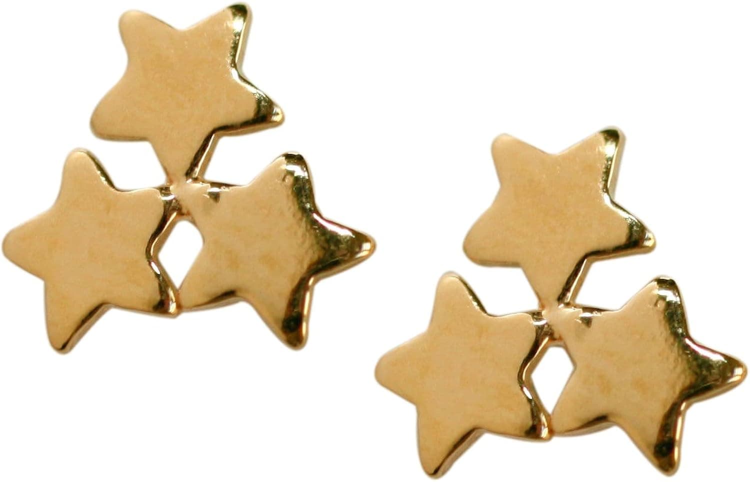 So Chic Jewels - 18k Gold Plated 3 Stars Stud Earrings