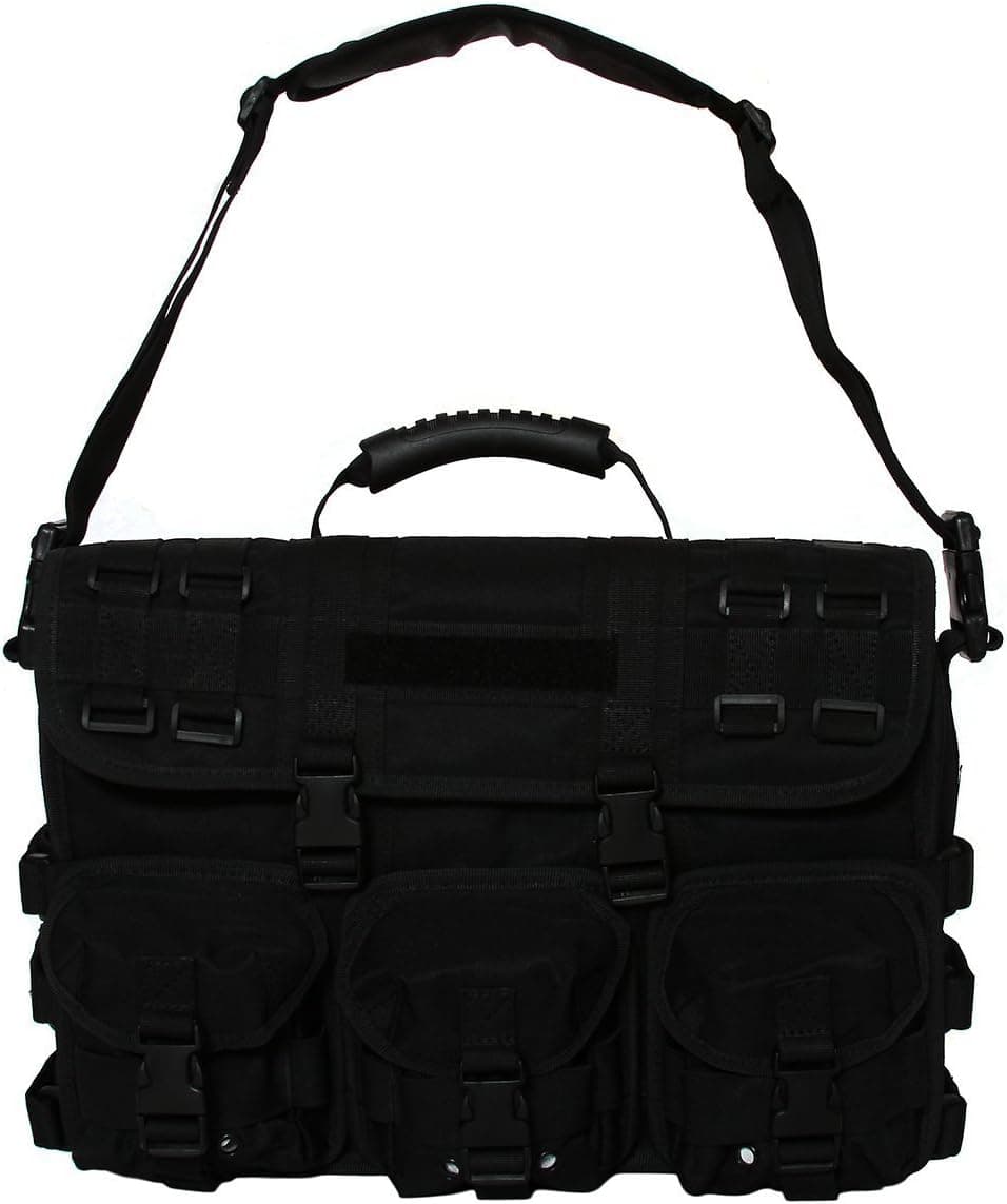 Black Tactical Field Briefcase MOLLE Advanced Response Laptop Attache US Marshals Carry Shoulder Bag
