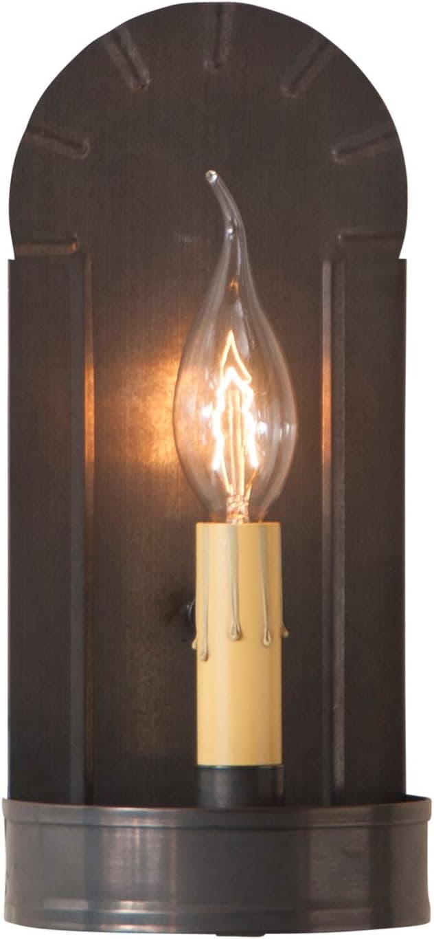 Irvin's Tinware Fireplace Sconce in Blackened Tin