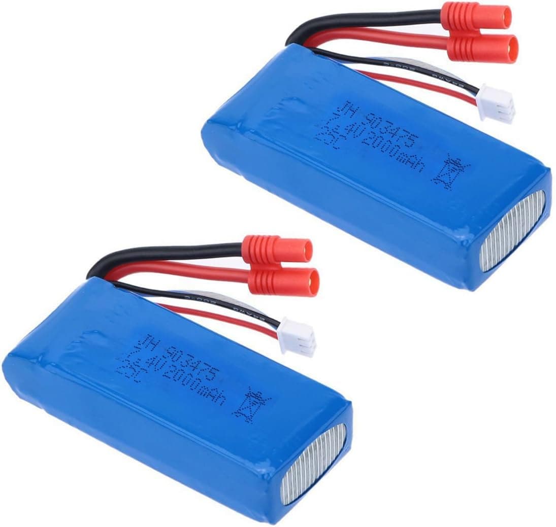 Cheerwing 2pcs 25C 7.4V 2000mAh Lipo Battery (Banana Plug) for Syma X8C X8W X8G Quadcopter