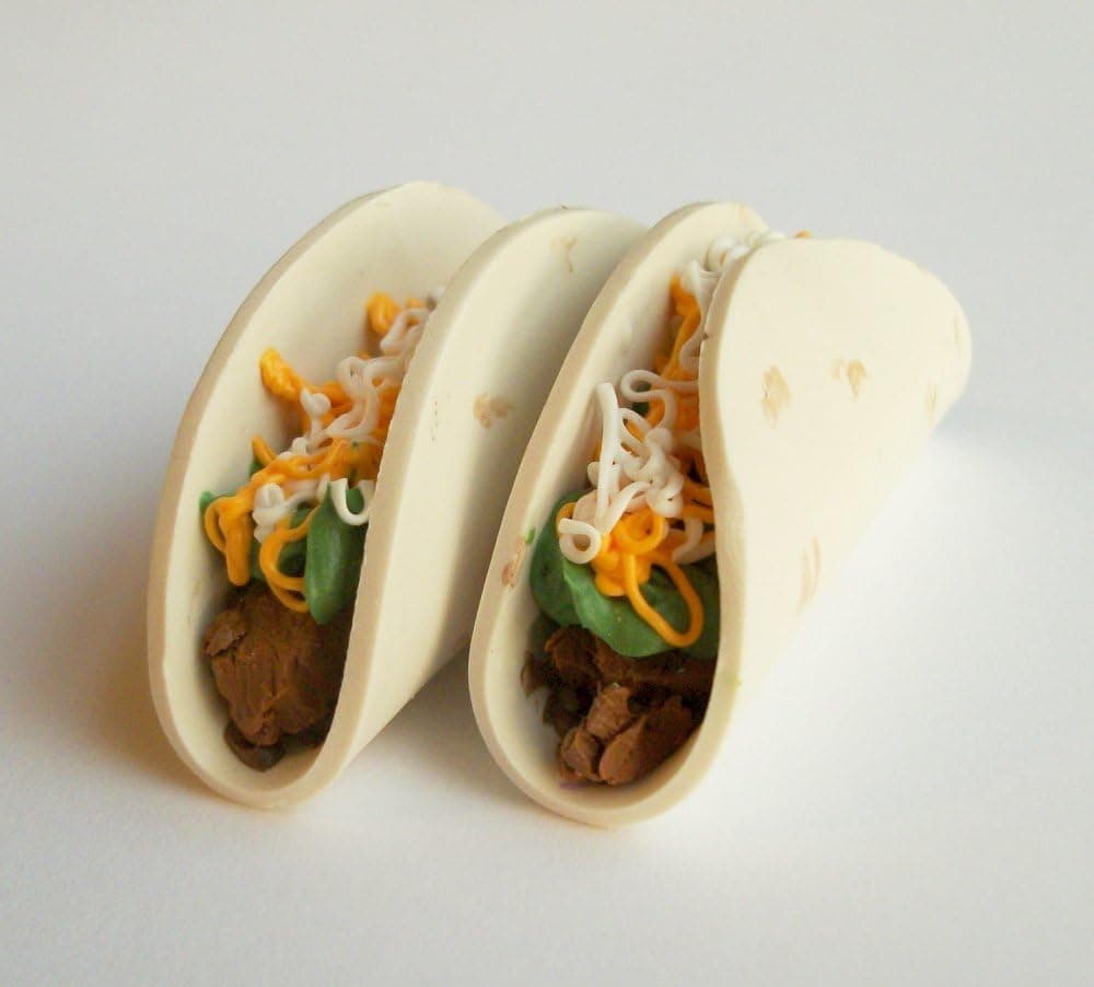 Taco Playset Dinner Lunch Set of 2 Doll Food for 14 inch and 18 Inch Dolls American Girl, Journey Girls, Our Generation, Madame Alexander, Wellie Wishers, Hearts for Hearts, Glitter Girls Dolls