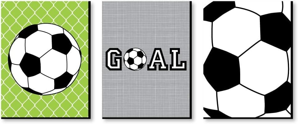 Big Dot of Happiness Goaaal - Soccer - Sports Themed Wall Art and Kids Room Decorations - Gift Ideas - 7.5 x 10 inches - Set of 3 Prints