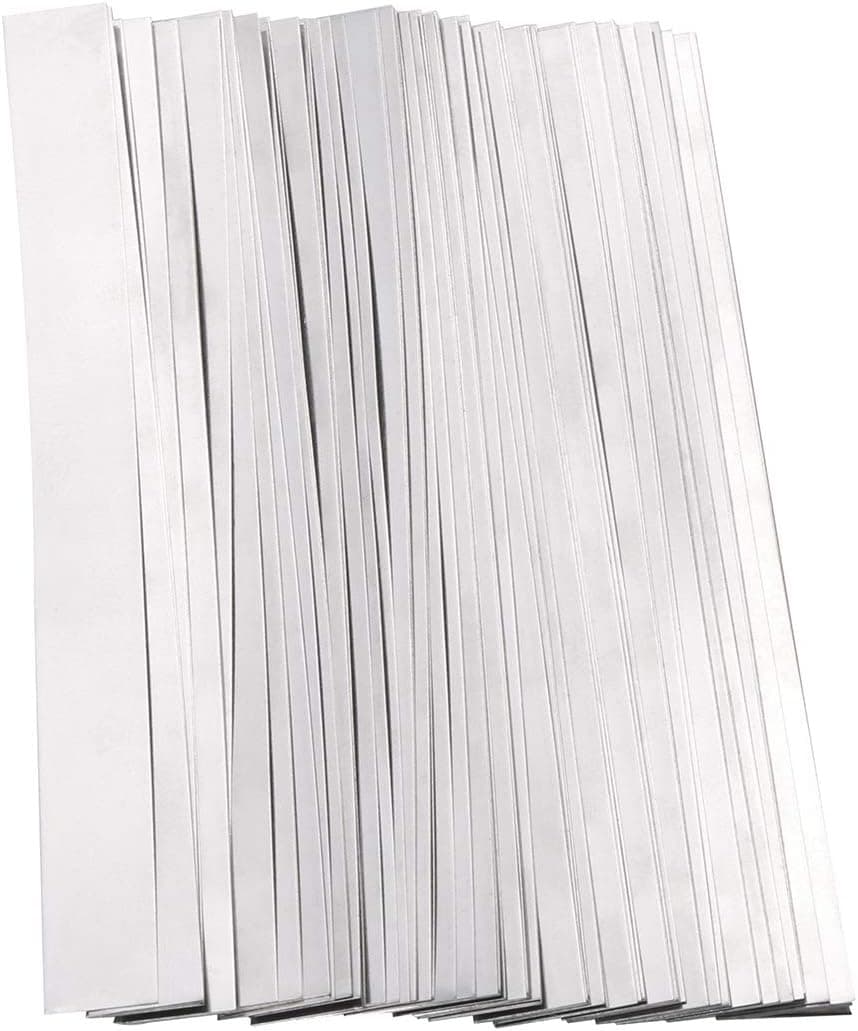 U.S. Solid Pure Nickel Strip- 0.1x8x100mm 99.6 Percent Nickel for 18650 Soldering Tab for High Capacity Lithium, Li-Po Battery, NiMh and NiCd Battery Pack Battery and Spot Welding, 100 Count