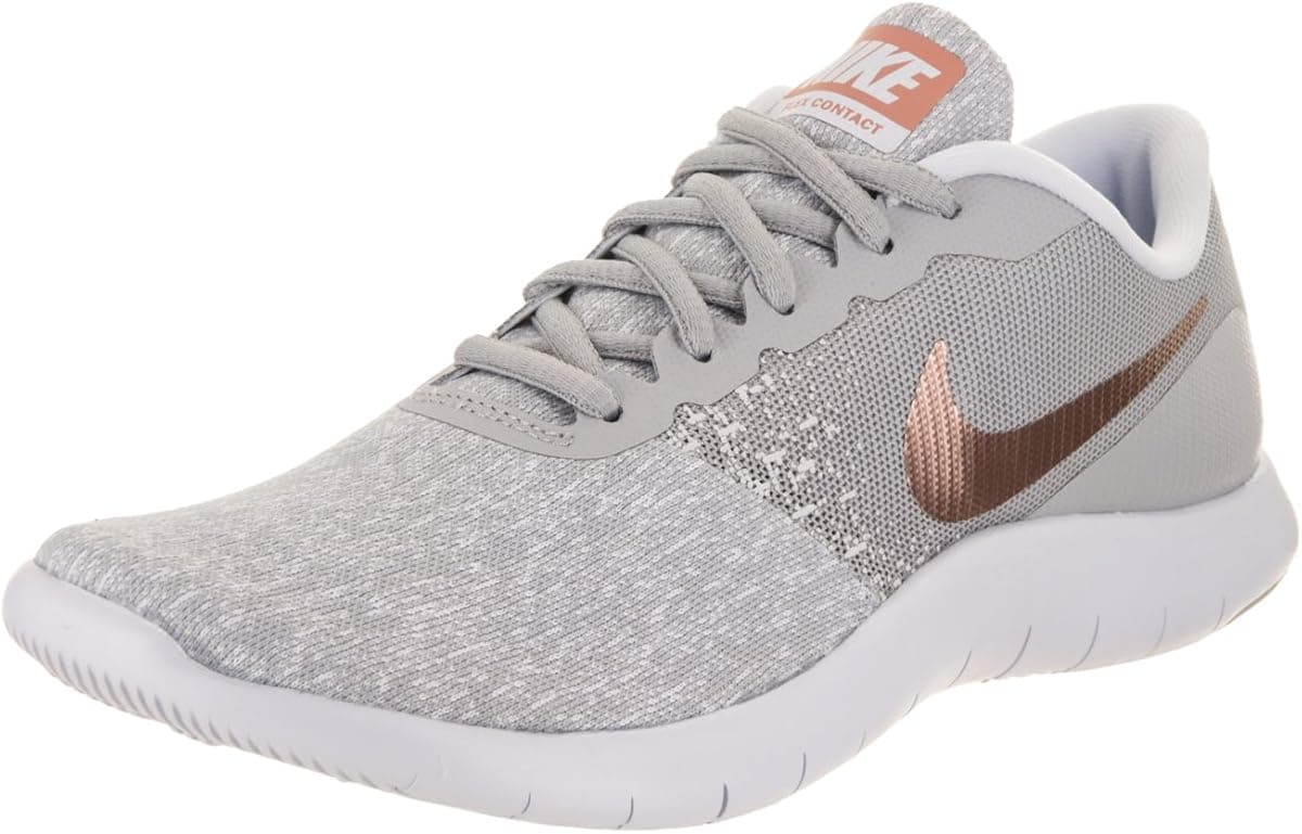 Nike Women's Flex Contact Running Shoe Wolf Grey/Metallic Rose Gold (10 B(M) US)