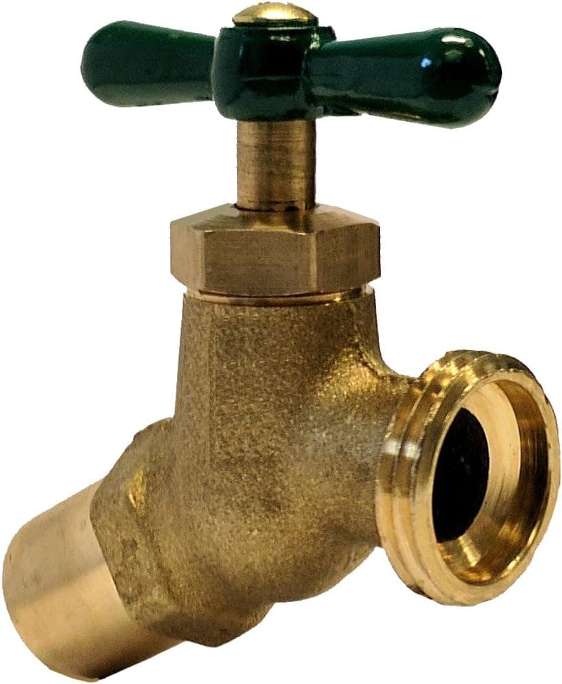 Libra Supply 1/2 inch inside & 3/4 inch outside Sandard No-Kink Solder Hose Bibb, C x GHT, (Click in for more size options), Commercial Grade pipe fitting plumbing Supply