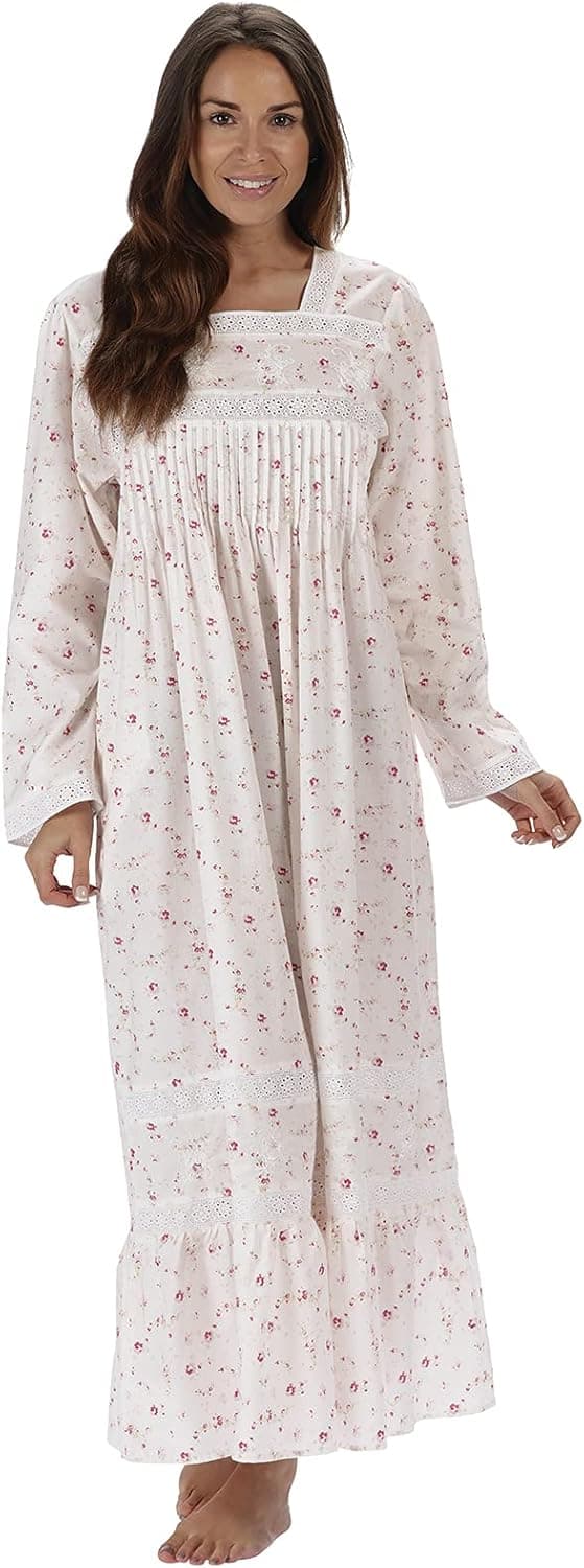 The 1 for U Victorian Nightgowns for Women - Women's Nightgowns, Violet 100% Cotton Gown