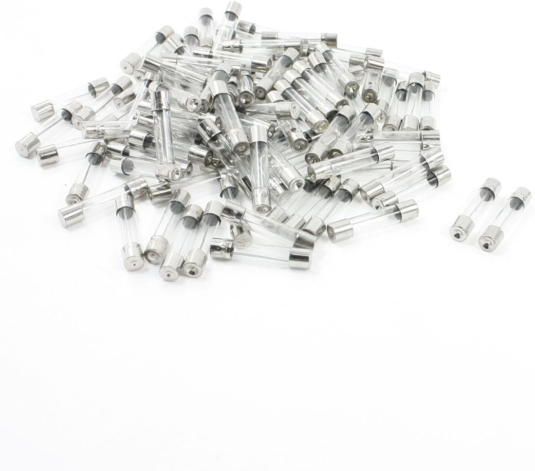 uxcell 100 Pcs 250 Volts 15Amp Fast Blow Type Glass Tube Fuses 6 x 30mm