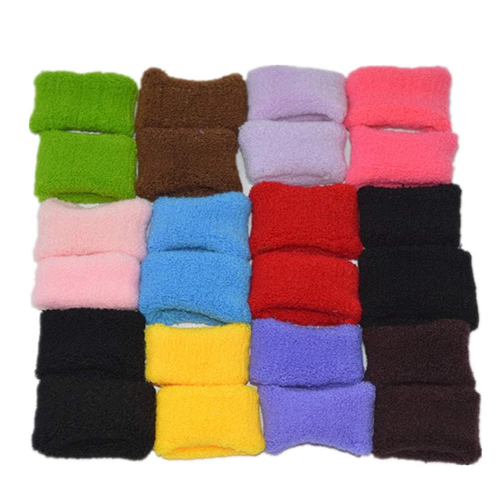 Bzybel Thick Seamless Colorful Cotton Hair Bands Elastic Hair Ties Ponytail Holders Headband Scrunchies Hair Accessories No Crease Damage for Thick Hair for Women Girls (24pcs(3cm))