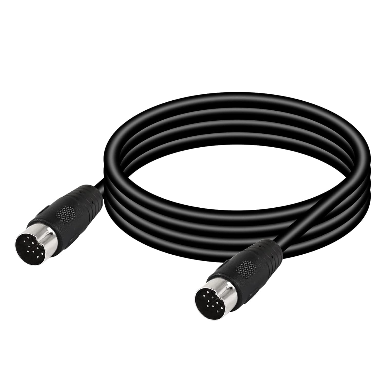 CERRXIAN DIN 13 PIN Male to Male Electrical Signal Control Cable, UL2919 OD9.0MM 13 PIN Extension Cable (M-M) (1.5m Black)