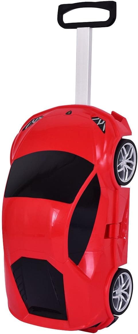 Goplus Kids Luggage Rolling Car Design Travel Suitcase for Toddler (Red)