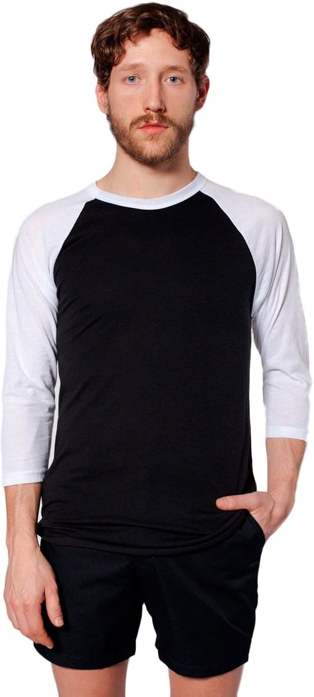 American Apparel Men's Unisex Poly-Cotton Raglan T-Shirt