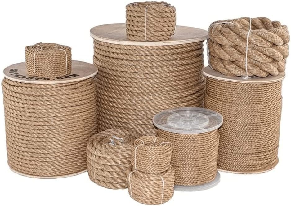 SGT KNOTS Twisted ProManila - UnManila, Twisted 3 Strand, Lightweight Synthetic Rope for DIY Projects, Marine, Commercial (1/4" x 25ft)
