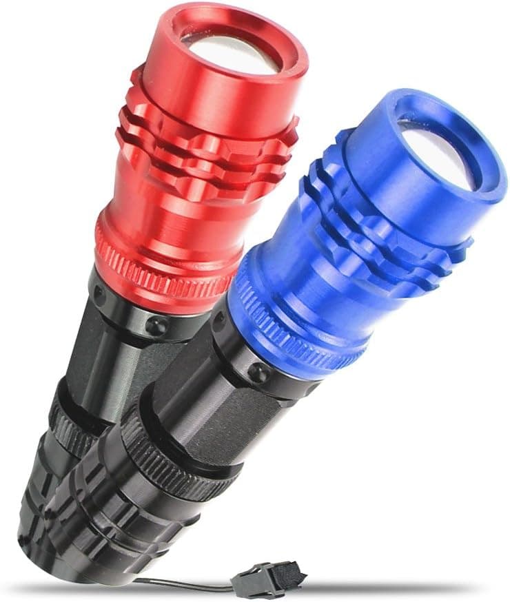 Xtreme Bright Mini Pocket Torch - LED Keychain Flashlight (Includes 2 - Red & Blue)