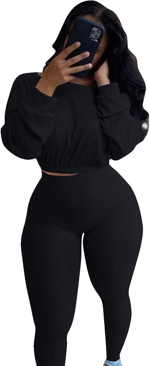 Mrskoala Two Piece Outfits for Women Sexy Sweatsuits Matching Tracksuit Set Cute Loungewear Casual Clubwear