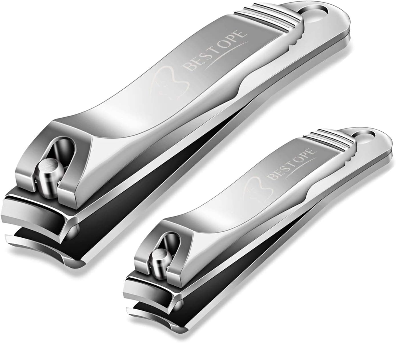 BESTOPE PRO Nail Clipper Set Professional Fingernail Clipper Toenail Clipper Slant Edge Nail Cutter with Metal Case Stainless Steel Sharp Nail Trimmer Set for Men and Women Black 3 Piece Assortment