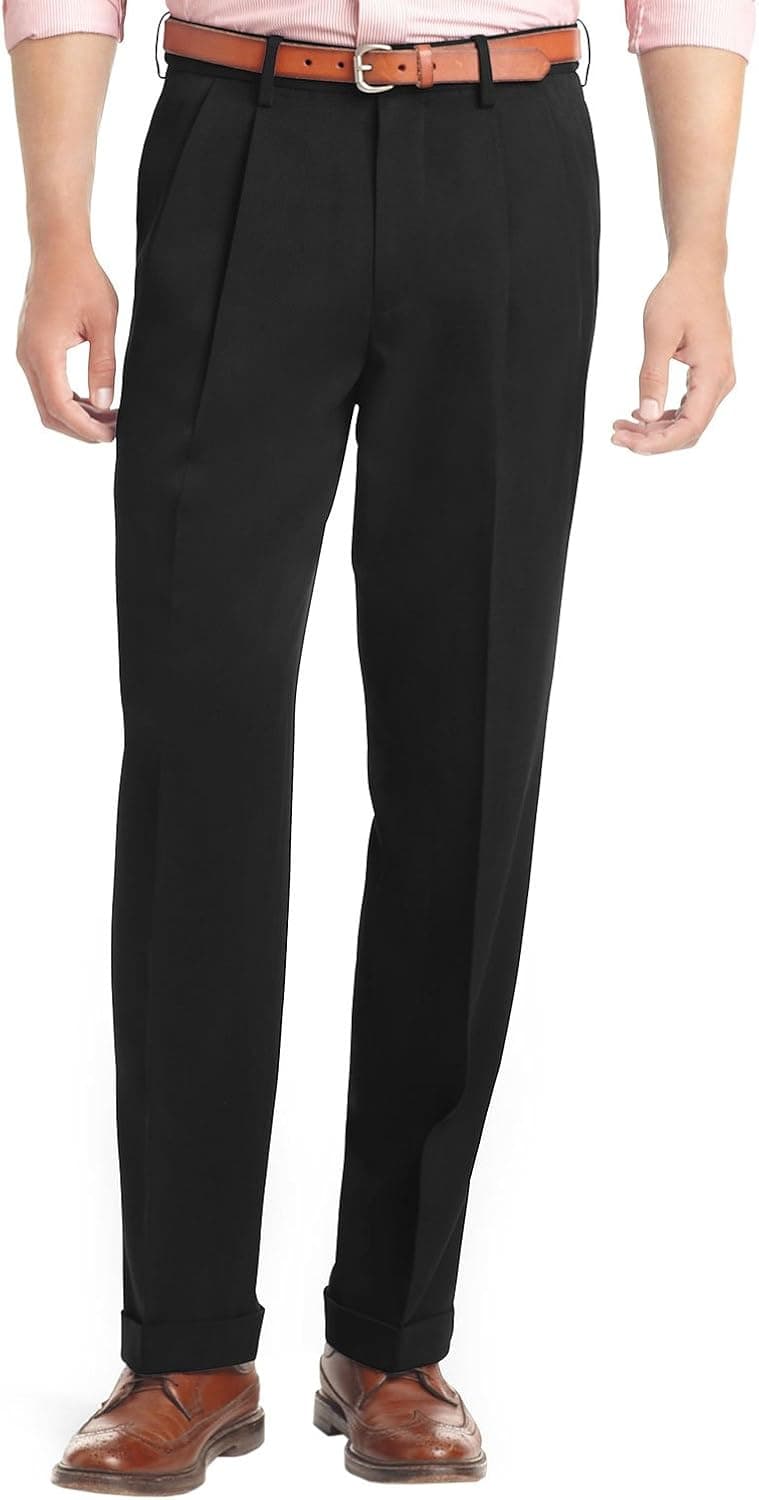 IZOD Men's Big/Tall Pleated Traveler Dress Pant