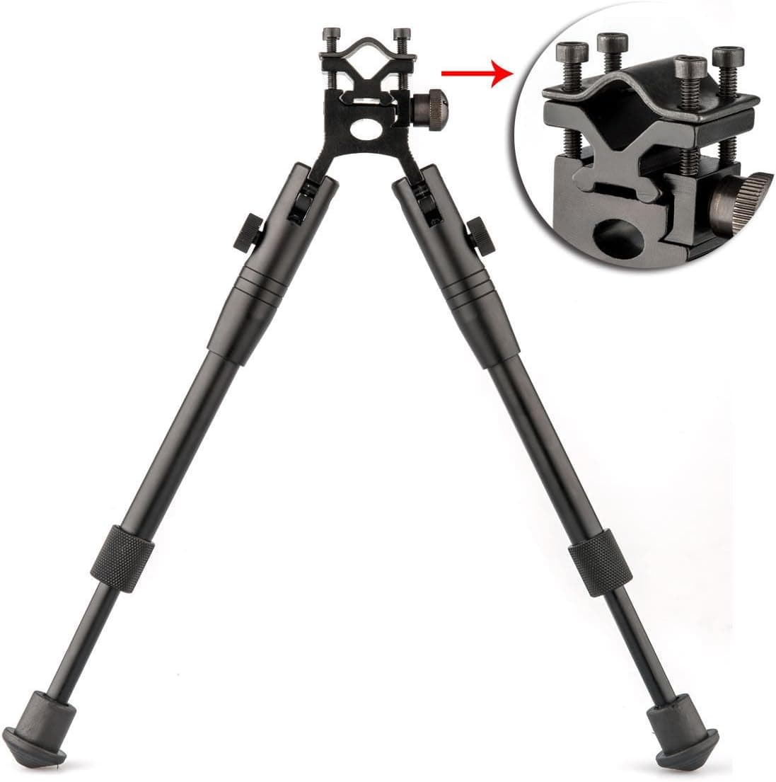 Chinoook Adjustable Picatinny Spring Return Foldable Hunting Rifle Bipod w/ Barrel Mount