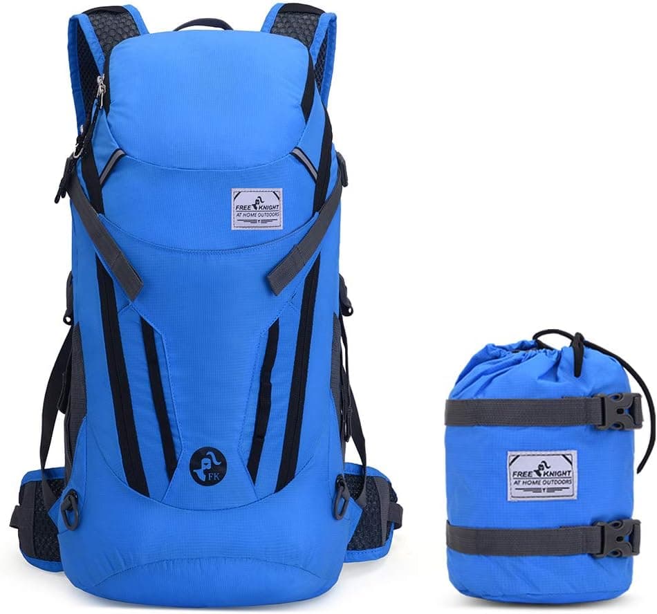 Ultra Lightweight Water Resistant Foldable Outdoor Daypack Large 30L Collapsible Backpack for Day Hiking Travel Daypack (Blue)