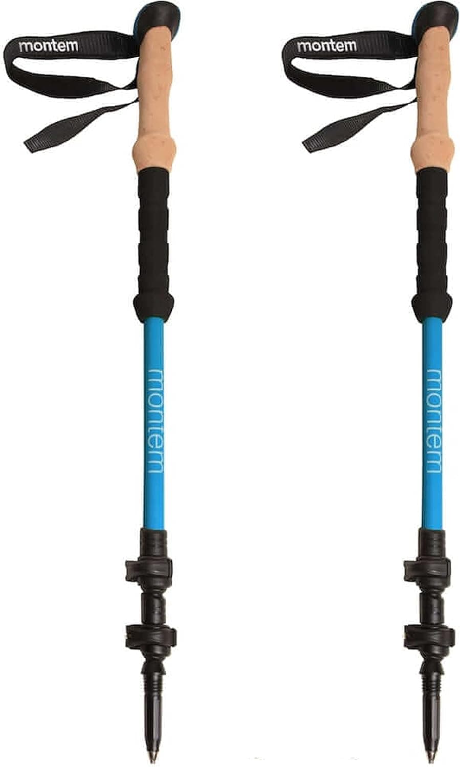 Montem Ultra Light 100% Carbon Fiber Trekking, Walking, and Hiking Poles - One Pair (2 Poles) - Ultra Light, Quick Locking, and Ultra Durable