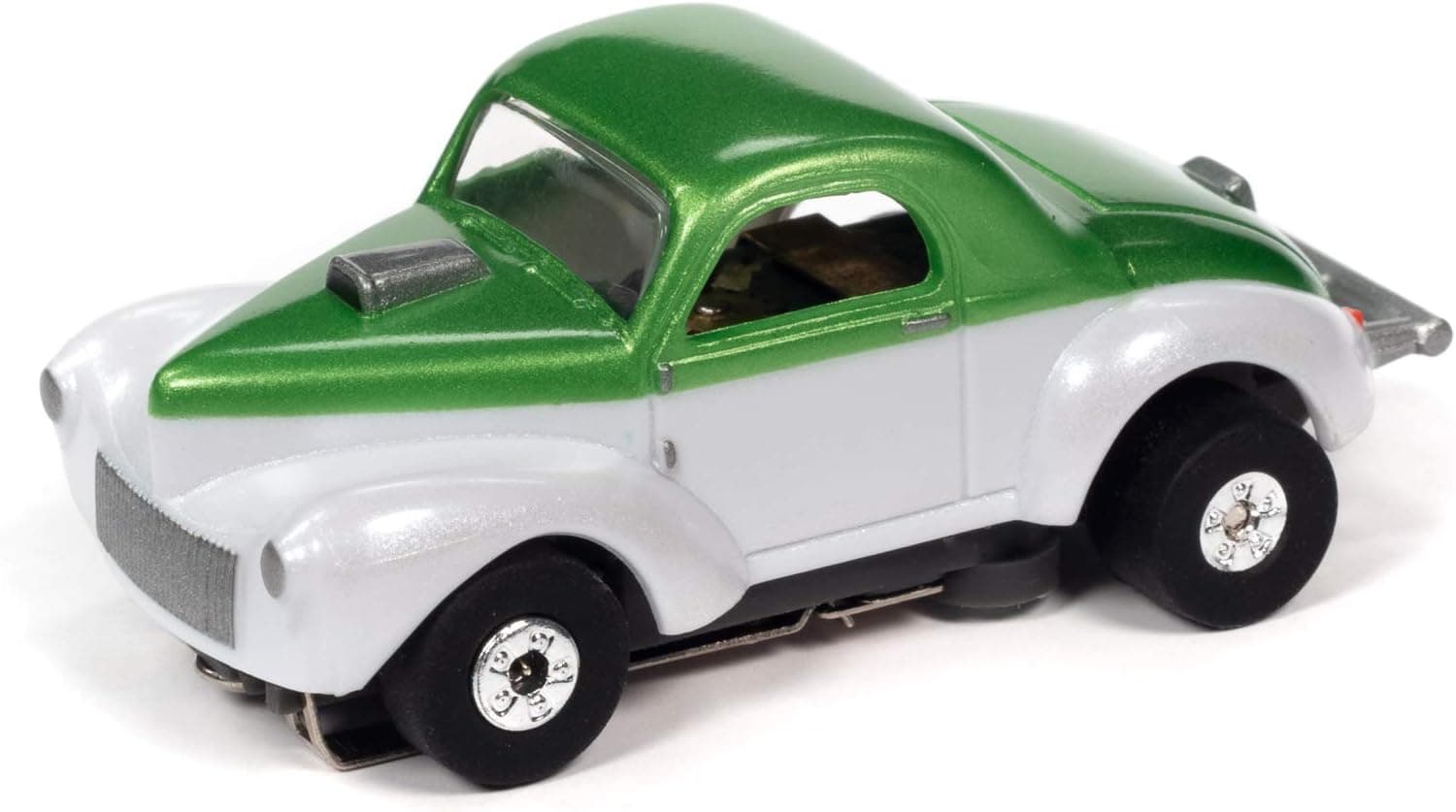 Auto World Thunderjet R31 1941 Willys Coupe Gasser (Green/White) HO Scale Slot Car