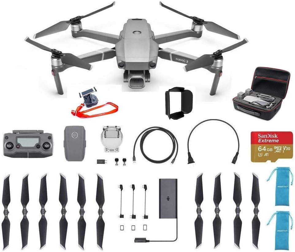DJI Mavic 2 Pro Fly More Deluxe Bundle with One battery 64G Extreme SD Card and DJI Drone case and more...