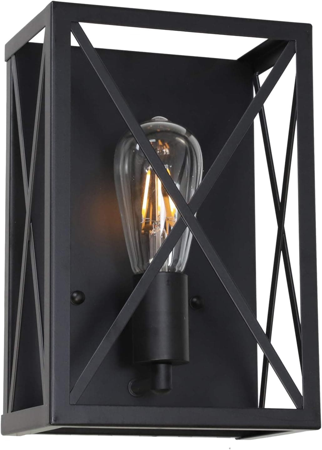 banato Lighting Industrial Wall Sconce 1-Light Indoor Farmhouse Wall Light Fixtures Matte Black Finish Wall Mount Lamp for Porch Stair Entryway Hallway