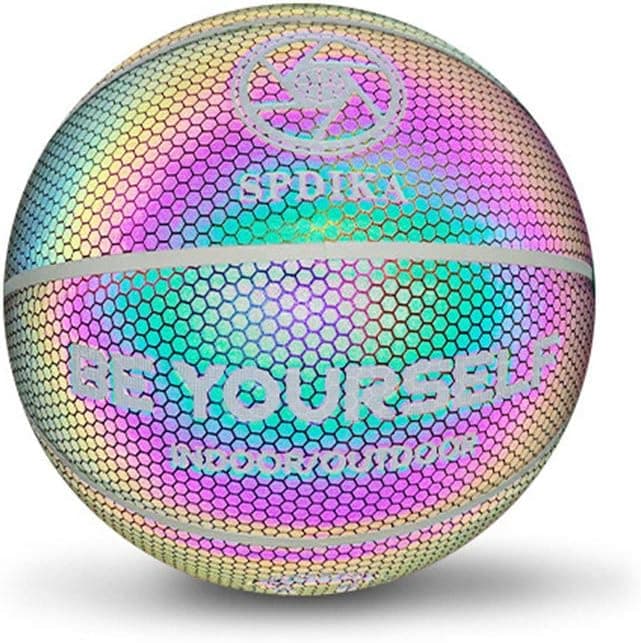 AOZBZ Glow Basketball NO.7 Holographic Basketball Glow in The Dark for Night Sports Kids Gifts