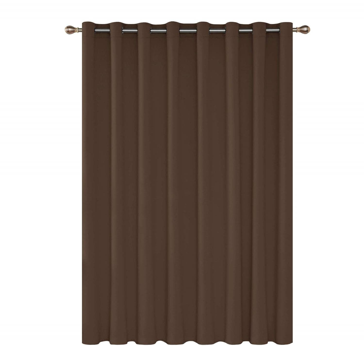 Deconovo Curtains Grommet Top Thermal Insulated Wide Width Curtains for Living Room 100 x 84 Inch Brown One Panel