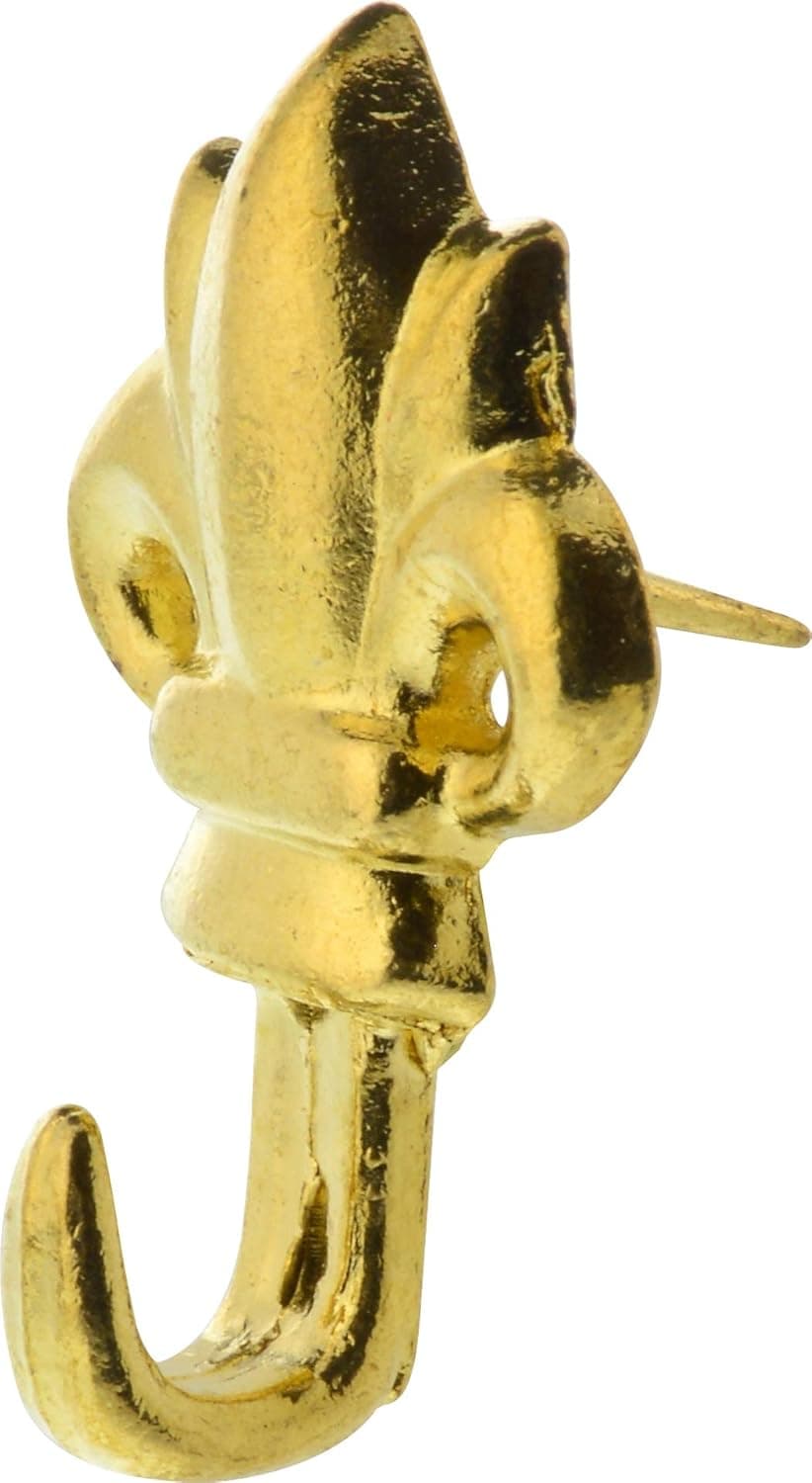 The Hillman Group 122263 Pushpin Fleur DE LIS GLT, No Size, Brass