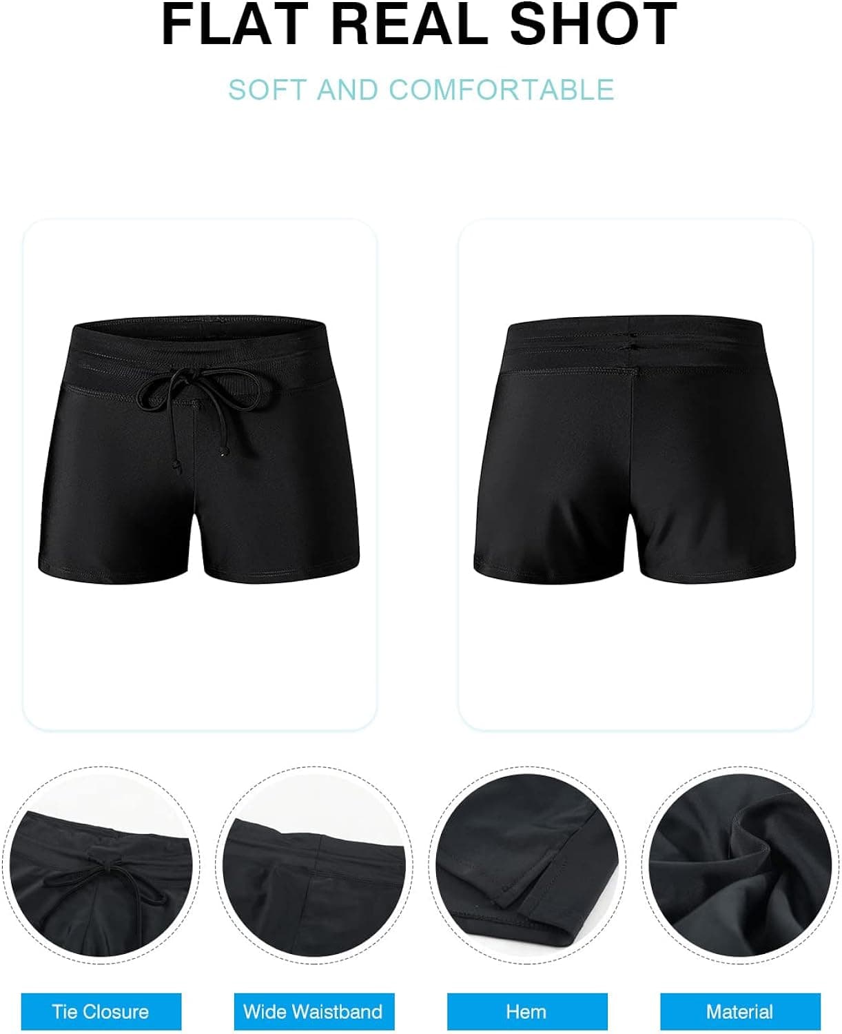 Aleumdr Women's Waistband Swimsuit Bottom Boy Shorts Swimming Panty