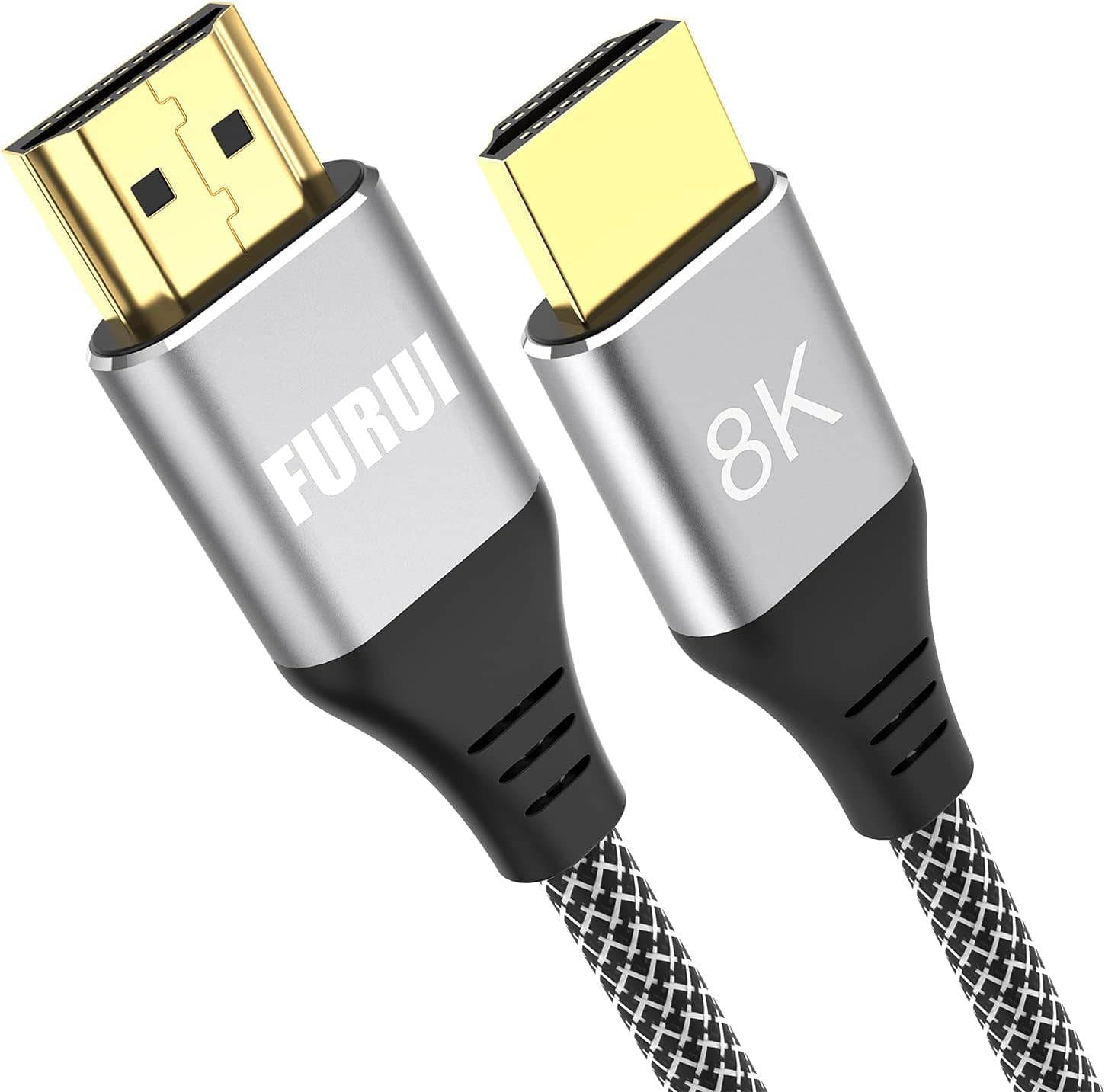 8K HDMI Cable 3ft, FURUI Nylon Braided 2.1 HDMI Cable, CL3 Rated Support Dolby Atmos, 8K@60Hz, 4K@120Hz, Ultra Speed 48Gbps, eARC, HDCP 2.2 & 2.3, Dynamic HDR Compatible with Apple TV, Roku, Xbox, PS4