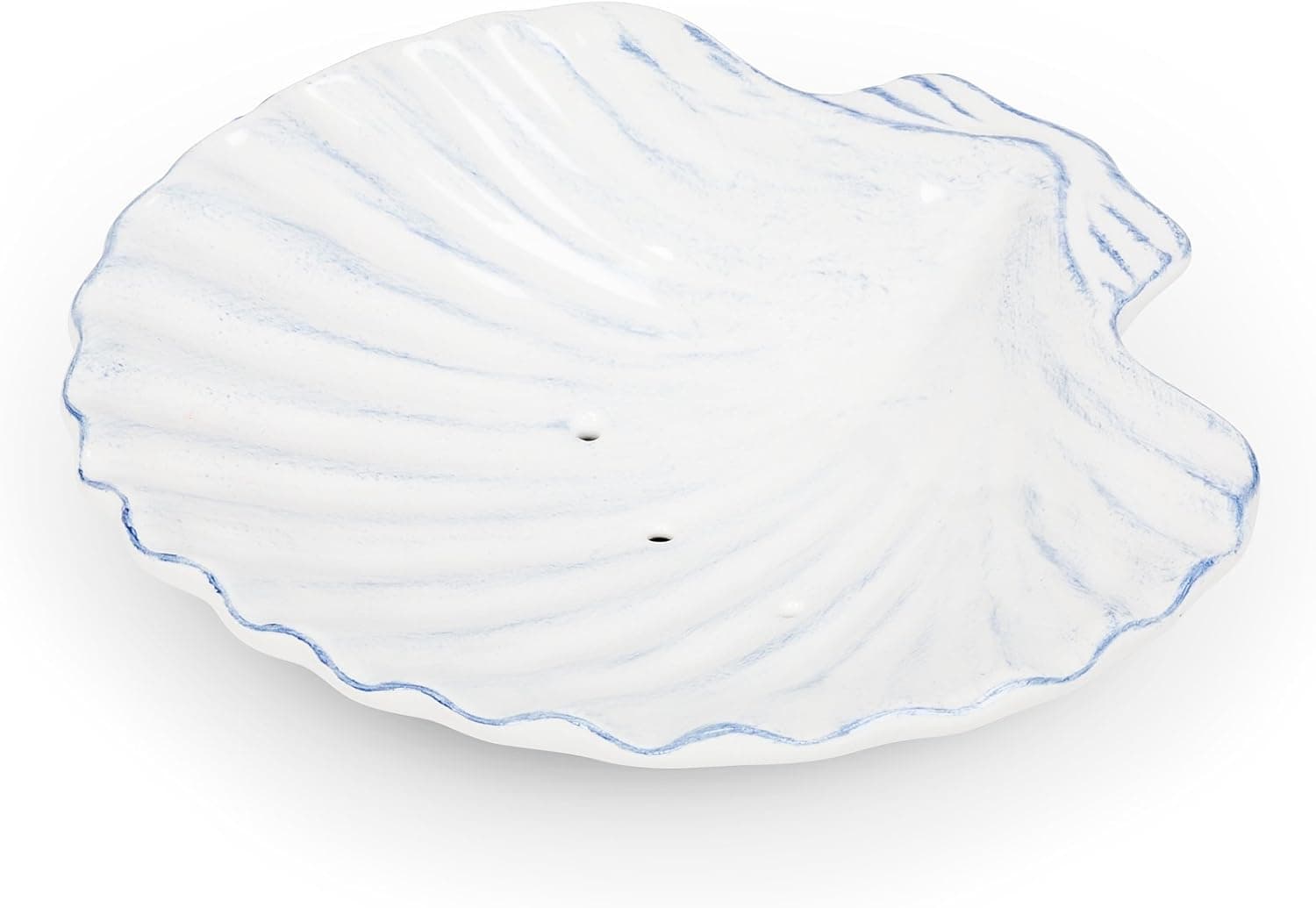 Abbott Collection 27-Seashell Ceramic Shell Soap Dish, 5 inches W, White