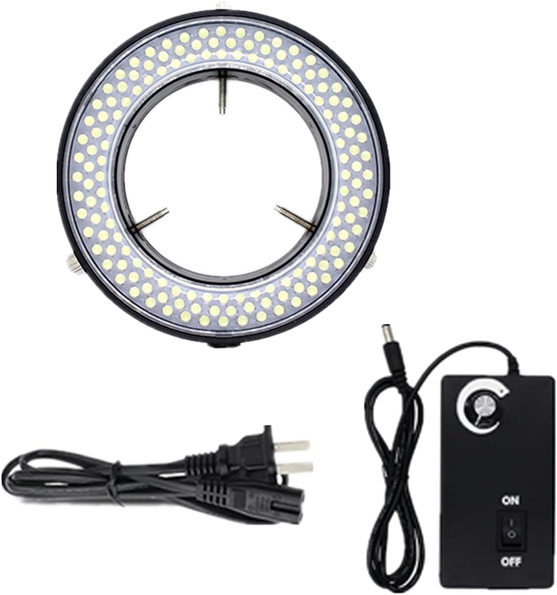Microscope 144 Led Ring Light Adjustable Illuminator,Microscope Light Source for Lab Stereo Microscope,with Industry Power Adapter for Eg-sm Eyepiece Eyeshields Or Eye-Guards (Black)