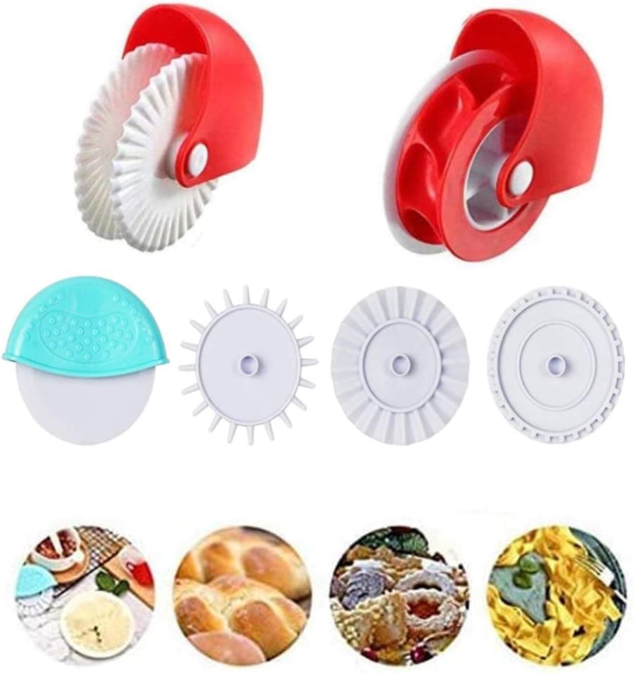 Set of 6 Pastry Wheel Decorator Cutter,Pastry Wheel Cutter Beautiful Pie Crust Pastry Lattice Decoration Tools,DIY Baking Cooking Tool for Pies, Pasta, Puff Pastry