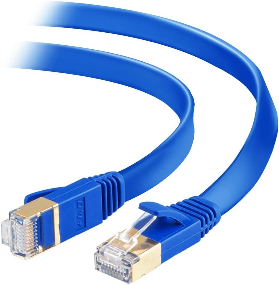 Ethernet Cable, J&D Cat 7 Ethernet Cable Flat (3 Feet) - Supports Cat7 / Cat6 / Cat5e / Cat5 Standards, 600MHz, 10Gbps - RJ45 Computer Networking Cord
