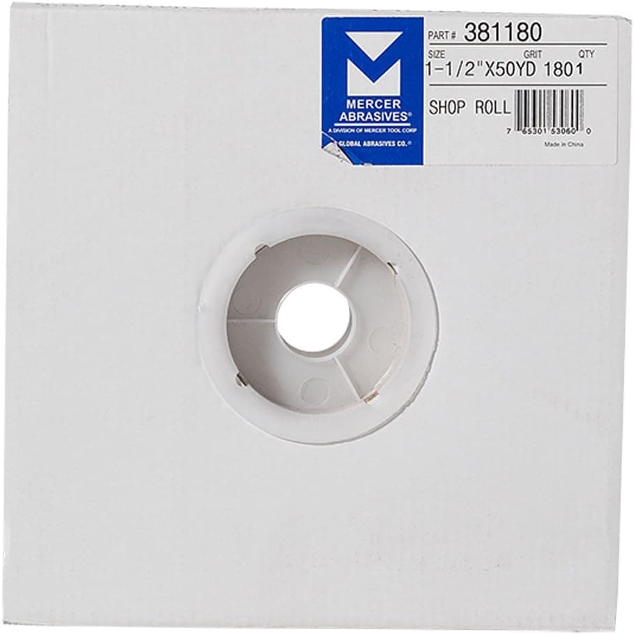 Mercer Industries 381180-1-1/2" x 50 yards Shop Roll, 180 Grit