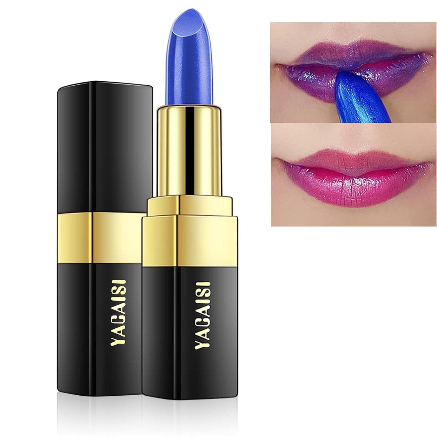 paminify Blue Color Changing Lipstick Lip Balm, Magic PH Lipstick(Blue Chang into Pink) Moisturizer Shimmer Lazy Lipstick For Women,Labiales Magicos Color Change Tinted Lip Gloss,Blue