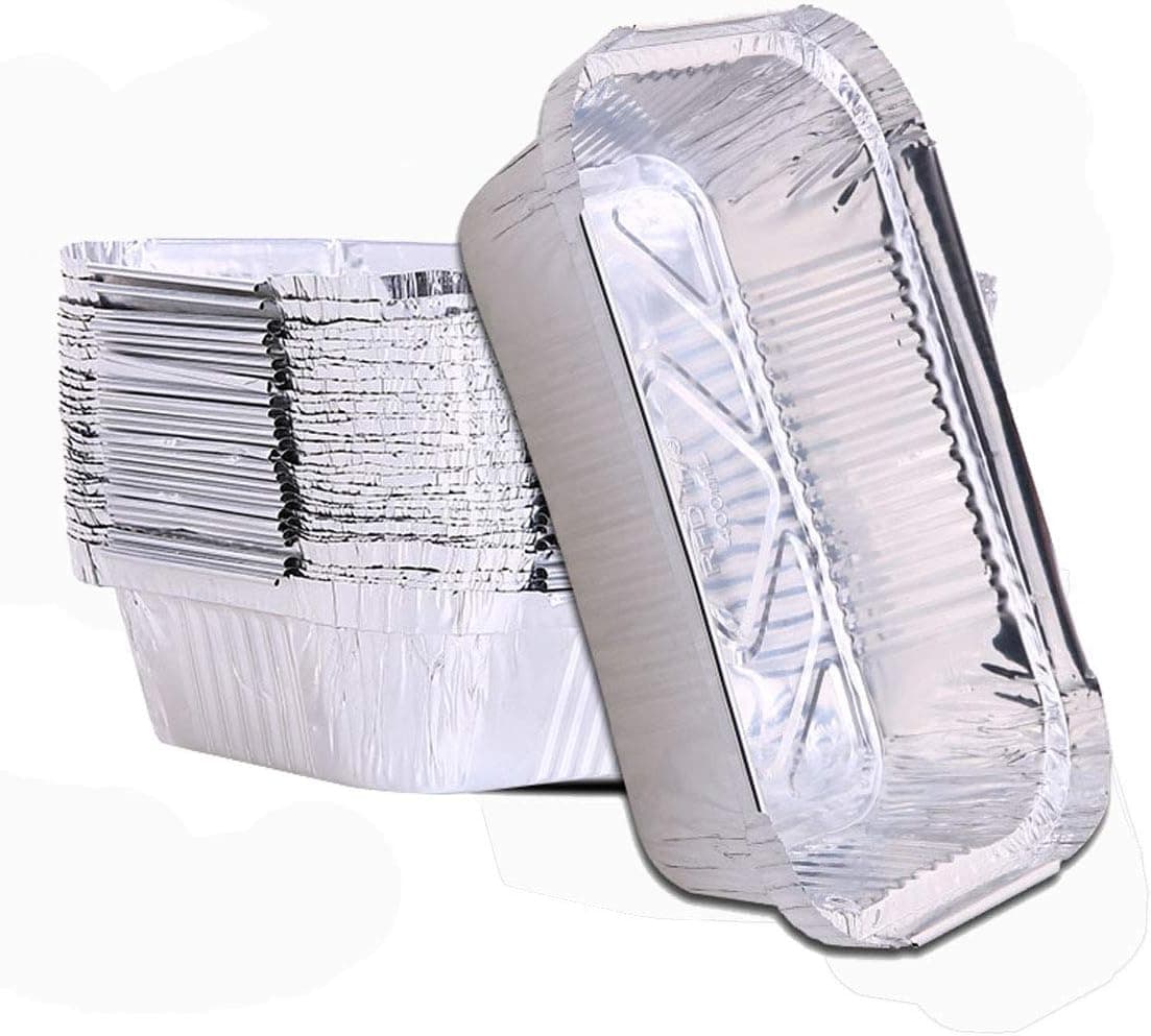 Foil Pans with Lids Aluminum Pans with Covers - Foil Pans and Foil Lids - Disposable Food Containers Great for Baking Cooking Heating Storing Prepping Food - 30 Count