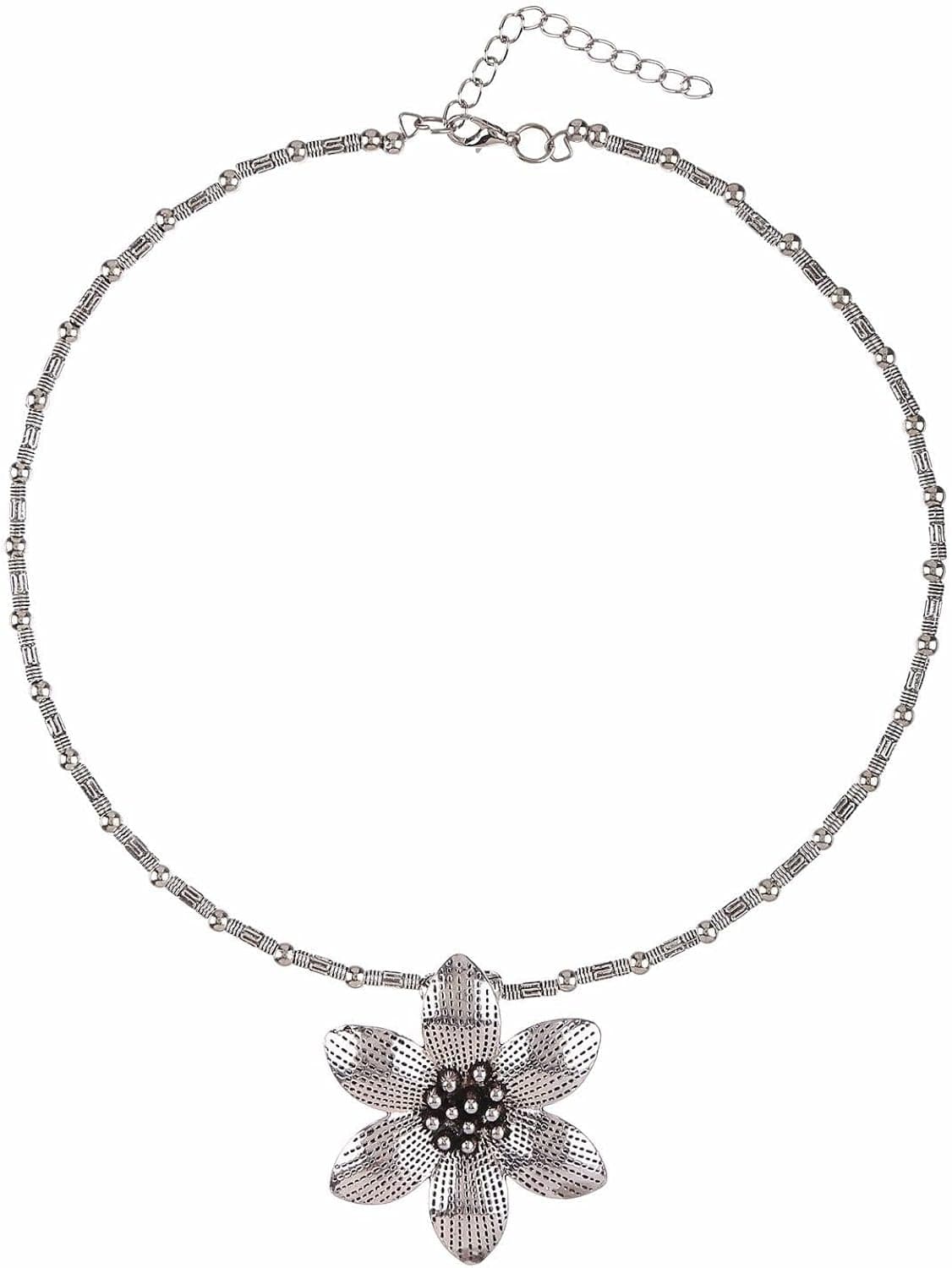 Efulgenz Oxidized Indian Jewelry Boho Vintage Antique Choker Necklace for Women Girls