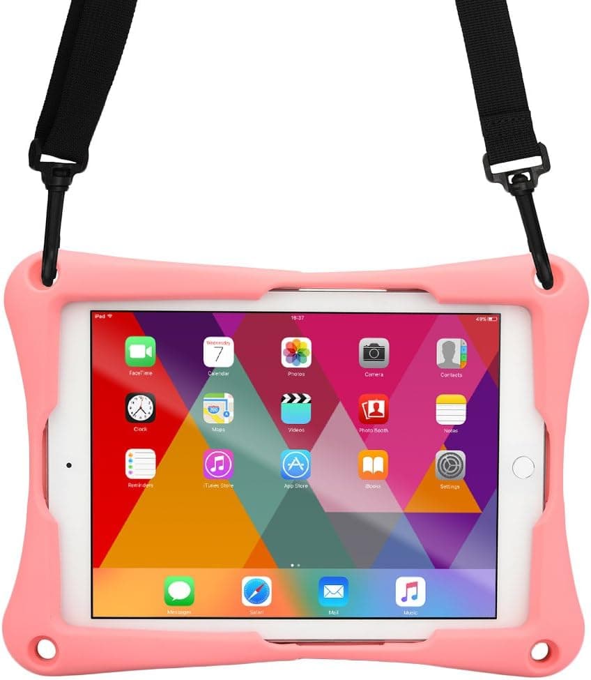 Cooper Trooper 2K Rugged case Compatible with Verizon Ellipsis 8 | Drop Shock Proof Heavy Duty Protective Cover | Shoulder Strap, Stand Hand Strap | Kids Girls Adults (Pink)