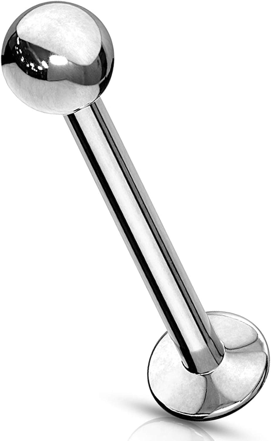 BodyJ4You Labret Stud Tragus Earring 16G 18G 20G CZ Crystal Push in Surgical Steel Helix Monroe Jewelry
