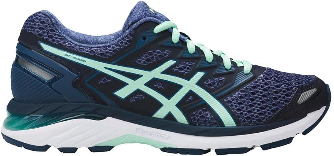 Women's ASICS GT-3000 5, Blue/Mint, 9.5 B