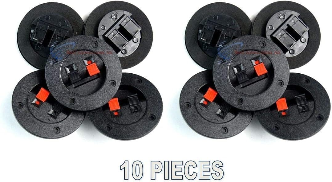 10 PACK SPEAKER ROUND BOX SPEAKER TERMINAL CUP SPRING POST SUBWOOFER SPEAKER BOX